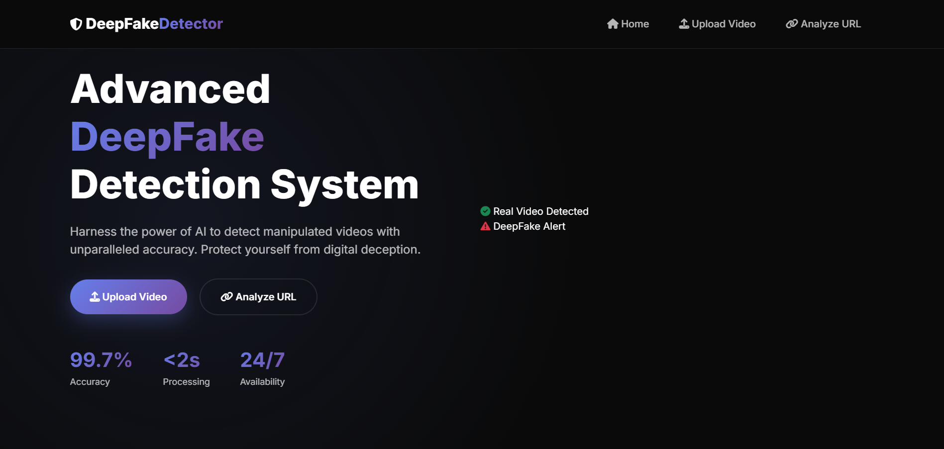 Deepfake Detector Home
